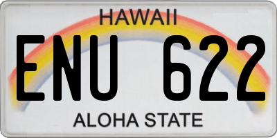 HI license plate ENU622