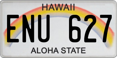 HI license plate ENU627