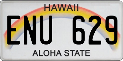 HI license plate ENU629