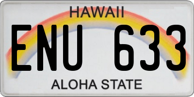 HI license plate ENU633