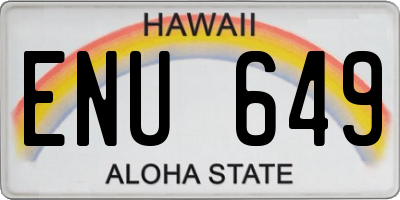 HI license plate ENU649