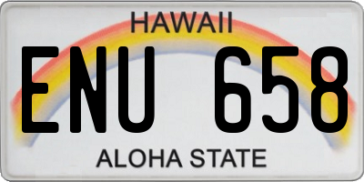 HI license plate ENU658