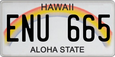 HI license plate ENU665