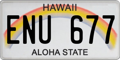 HI license plate ENU677