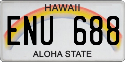 HI license plate ENU688