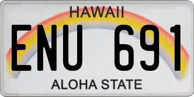 HI license plate ENU691