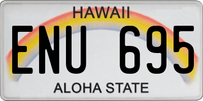 HI license plate ENU695