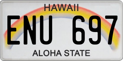 HI license plate ENU697