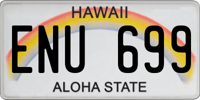 HI license plate ENU699