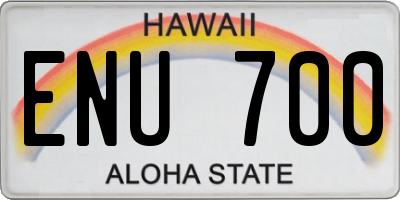 HI license plate ENU700