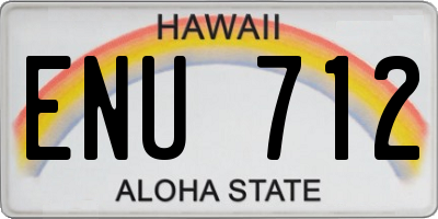 HI license plate ENU712