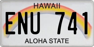 HI license plate ENU741