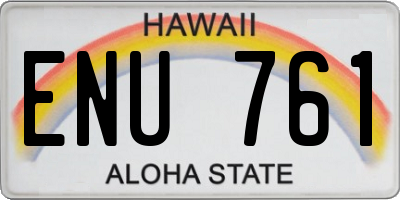 HI license plate ENU761