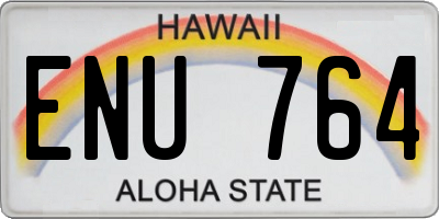 HI license plate ENU764