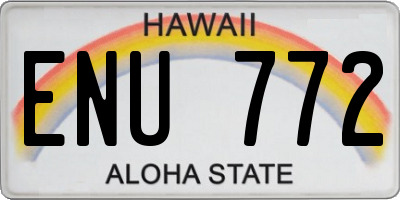 HI license plate ENU772