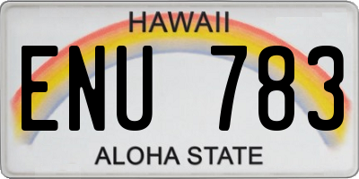 HI license plate ENU783