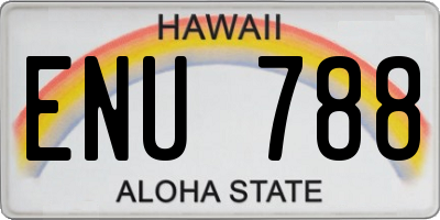 HI license plate ENU788
