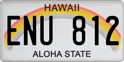 HI license plate ENU812