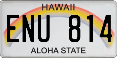 HI license plate ENU814