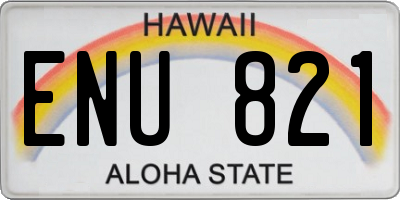 HI license plate ENU821