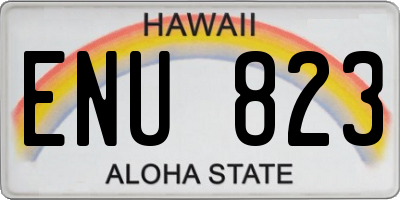 HI license plate ENU823