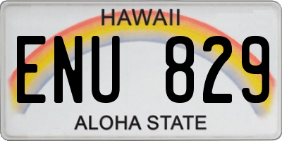 HI license plate ENU829