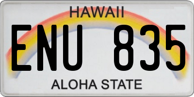 HI license plate ENU835