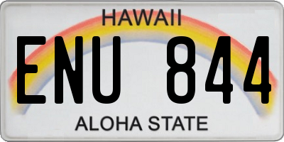 HI license plate ENU844