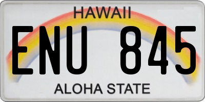 HI license plate ENU845
