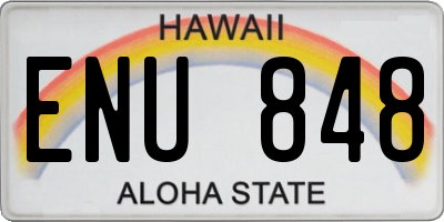 HI license plate ENU848