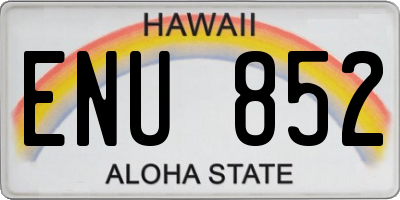 HI license plate ENU852