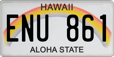 HI license plate ENU861
