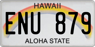 HI license plate ENU879