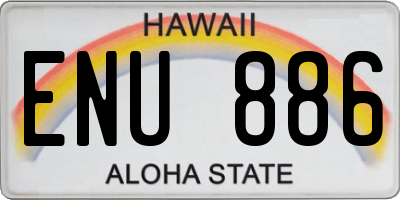 HI license plate ENU886