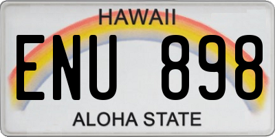 HI license plate ENU898