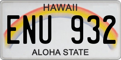 HI license plate ENU932