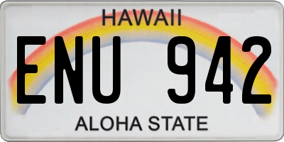 HI license plate ENU942