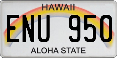 HI license plate ENU950