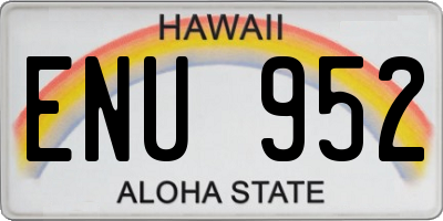 HI license plate ENU952