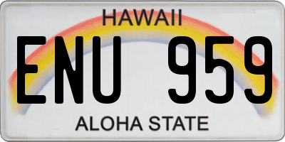 HI license plate ENU959