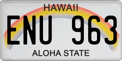 HI license plate ENU963