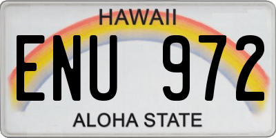 HI license plate ENU972