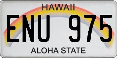 HI license plate ENU975