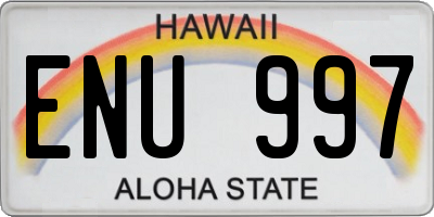HI license plate ENU997