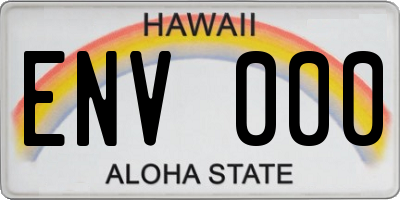 HI license plate ENV000