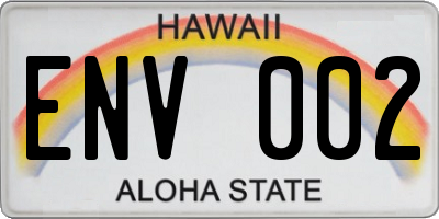 HI license plate ENV002
