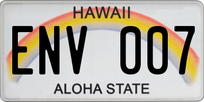 HI license plate ENV007