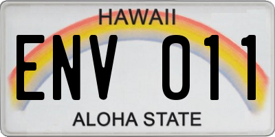 HI license plate ENV011
