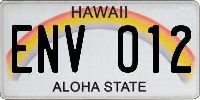 HI license plate ENV012
