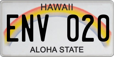 HI license plate ENV020